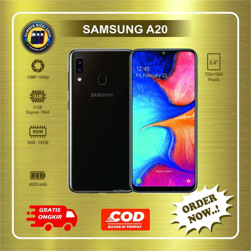 HP SAMSUNG GALAXY A20 Normal second batangan siap pakai