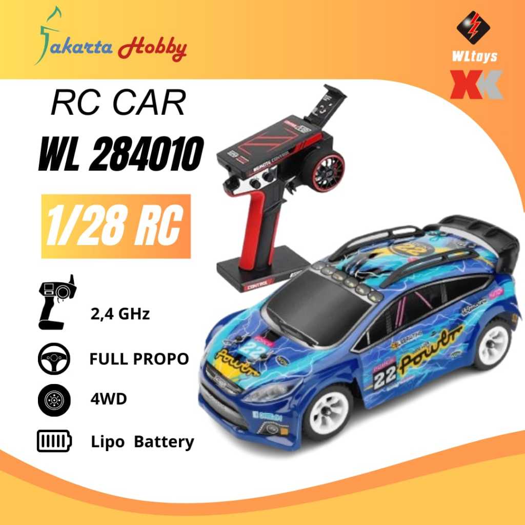 RC Car WL 284010 Mobil Drift 1/28 Metal Chassis 30km/h 4WD 2.4G RTR