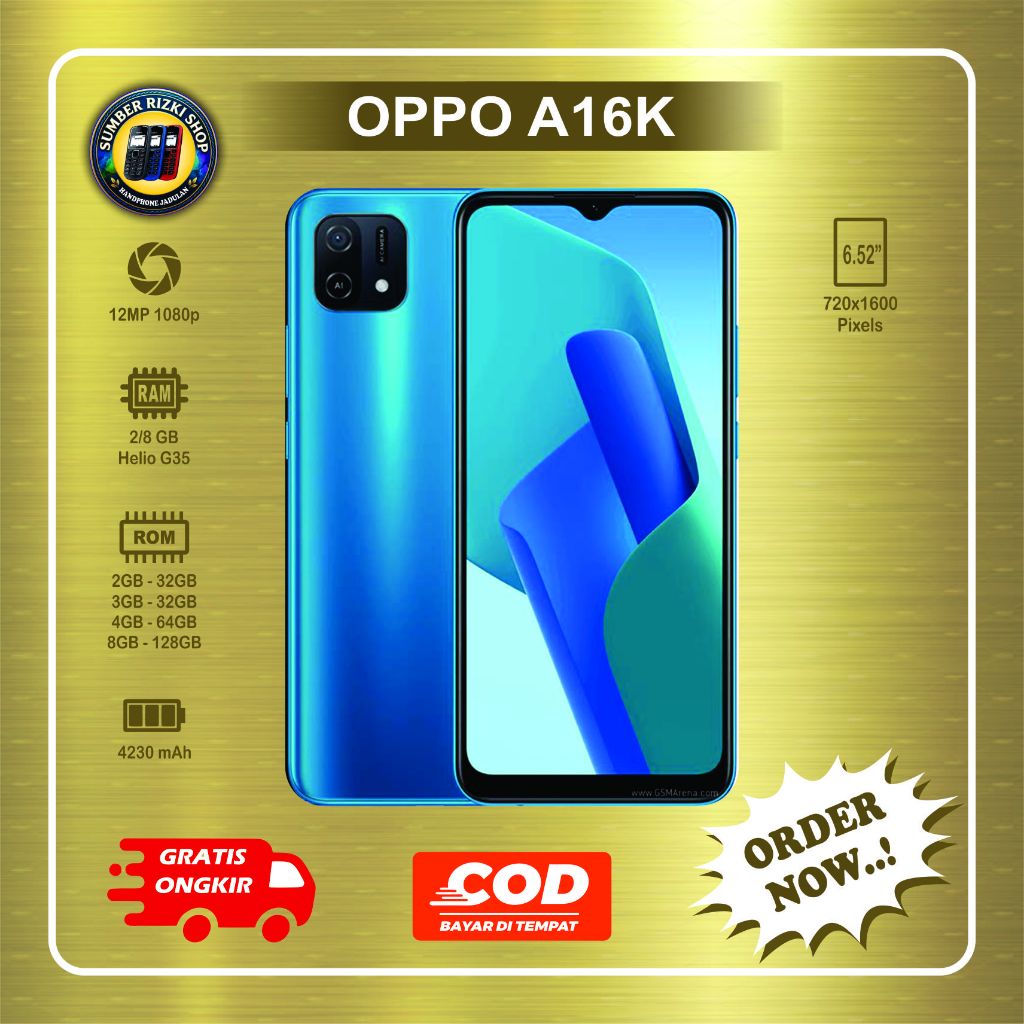 HP OPPO A16K Normal second batangan siap pakai