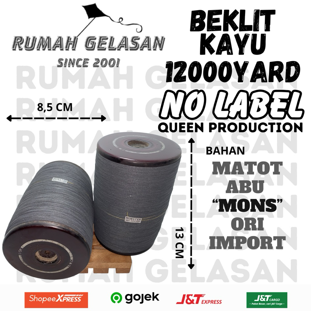 Gelasan MATOT ABU "MONSTER" Ori 12000Yard Beklit 025/028 - IMPORT (Super kuat dan Tajam)