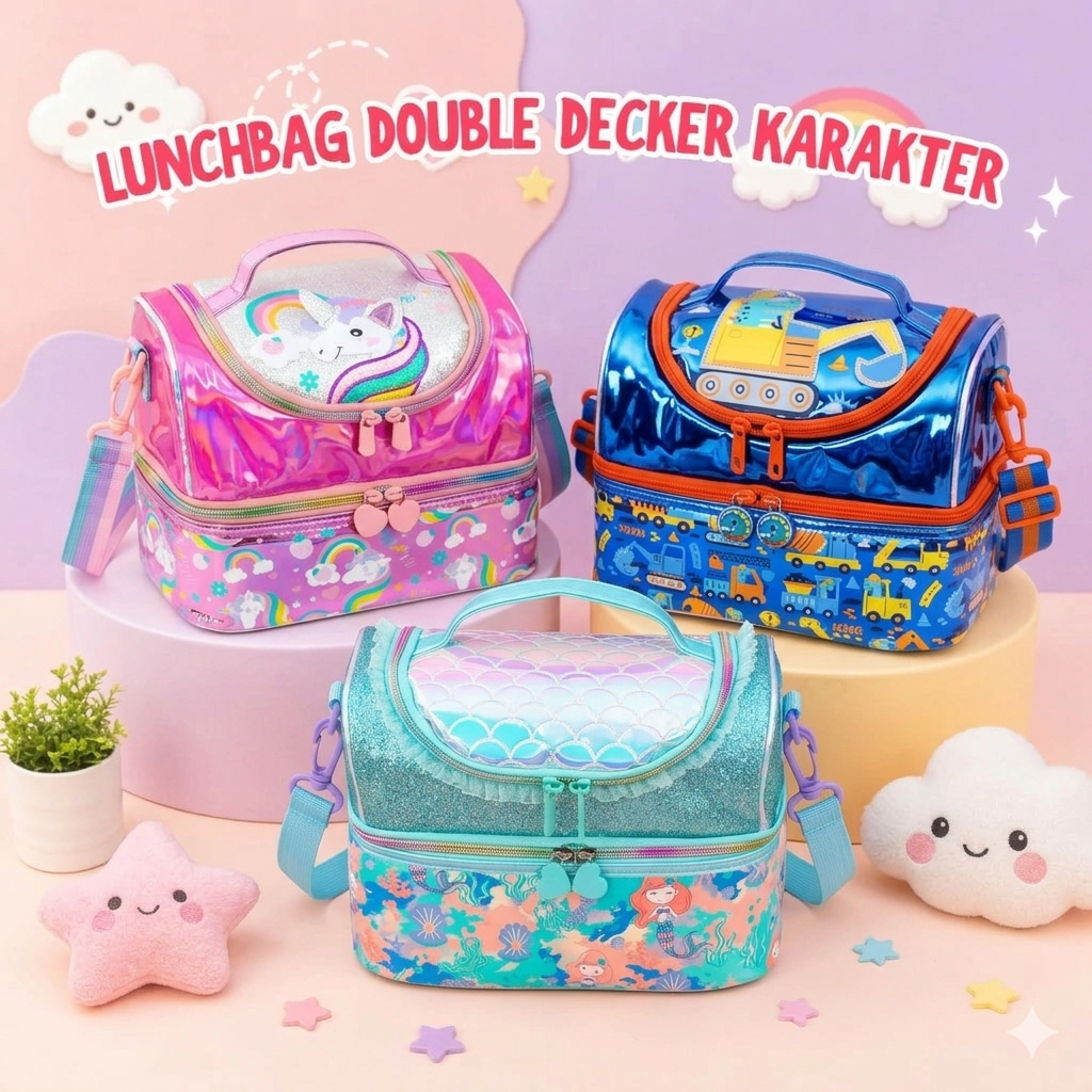 LUNCHBAG DOUBLE DECKER KARAKTER LUNCHBAG ANAK TAS BEKAL
