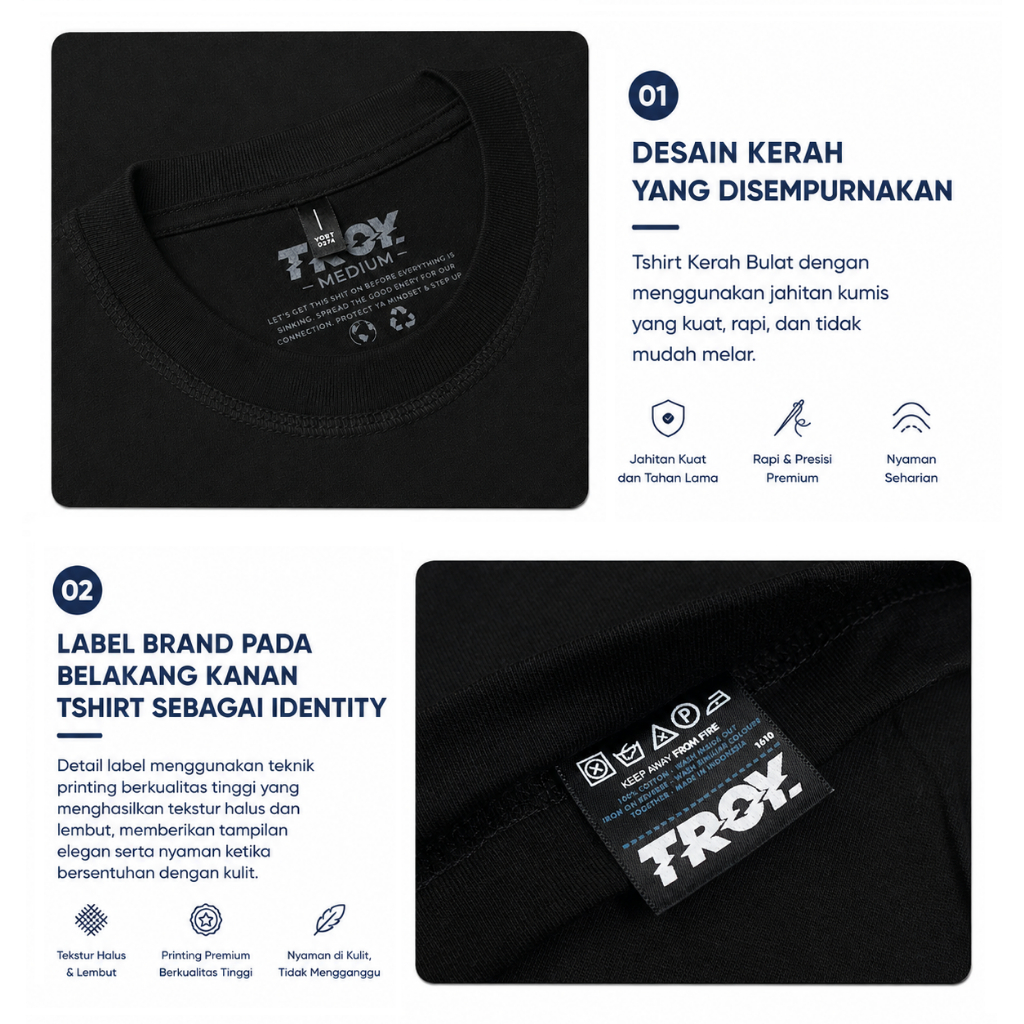 TROY COMPANY Kaos Pria Lengan Pendek - Blur TXT Tshirt MTD 2765