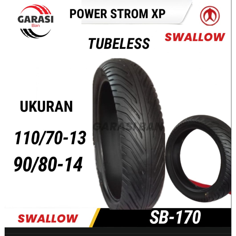 Ban Motor NMAX Swallow SB 170 Power Storm,, Ring 13 110/70-13 Tubeless Original