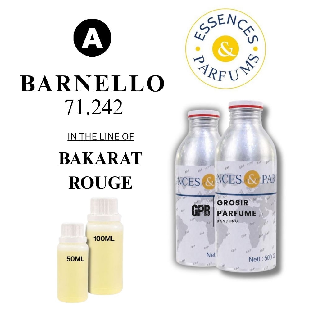 BIBIT ESSENCES BARNELLO 71.242 GRADE A | INSPIRED BY BKARAT ROUGE | REPACK 50ML & 100ML