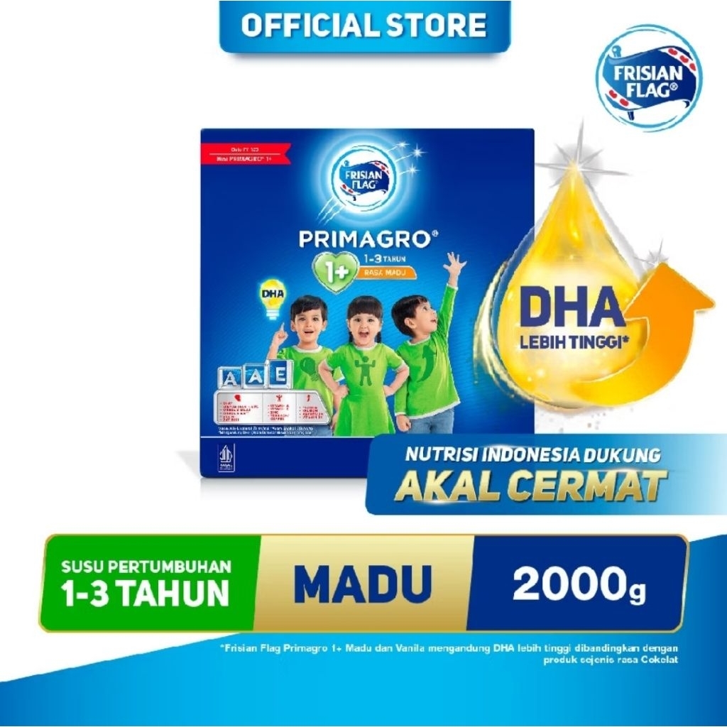 Frisian Flag Primagro 1+ Vanilla Madu 2000gr / Susu Bubuk Madu Vanila 2kg 1-3 Tahun