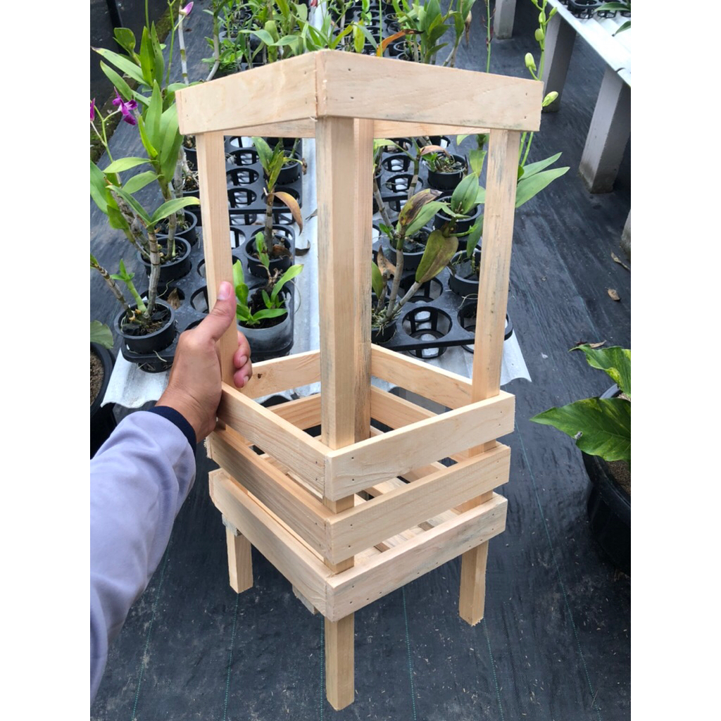 Pot Kayu Anggrek Aesthetic Model Tinggi