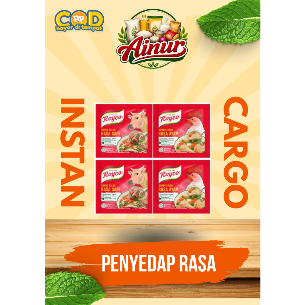 [5PCS] ROYCO SACHET Royco bumbu penyedap rasa ayam dan sapi 500an 1/2 renteng atau 5 biji / Royco pe