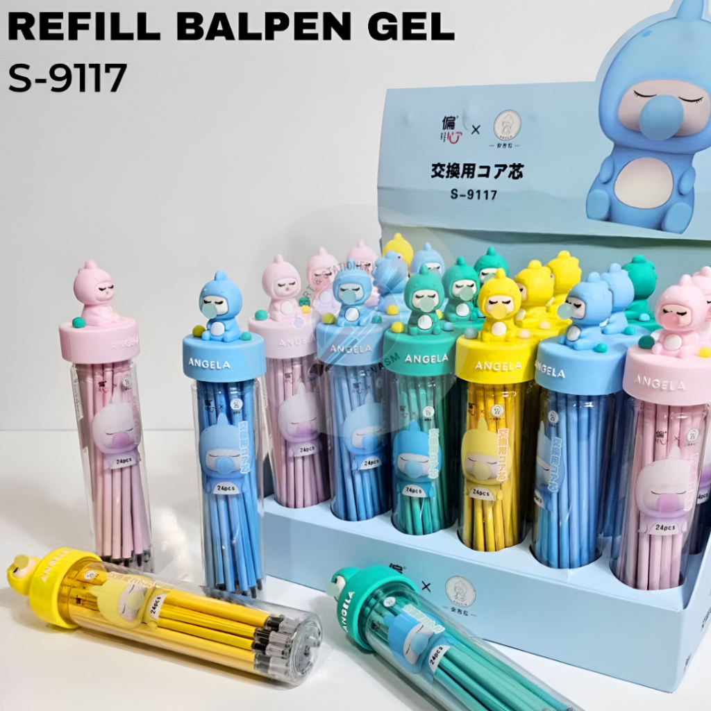 [COD] Refill Pulpen Gel TABUNG Tinta Pulpen Warna Hitam Fancy Lucu ANTI MACET Isi 20 Pcs