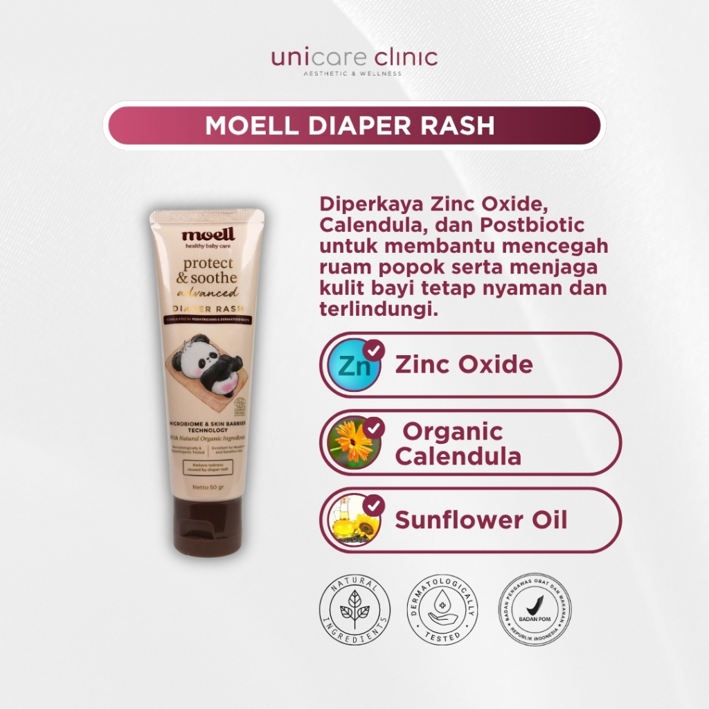 Moell Diaper Rash 50gr / Krim Ruam Popok / Krim Redakan Ruam Popok / Krim Cegah Ruam Popok