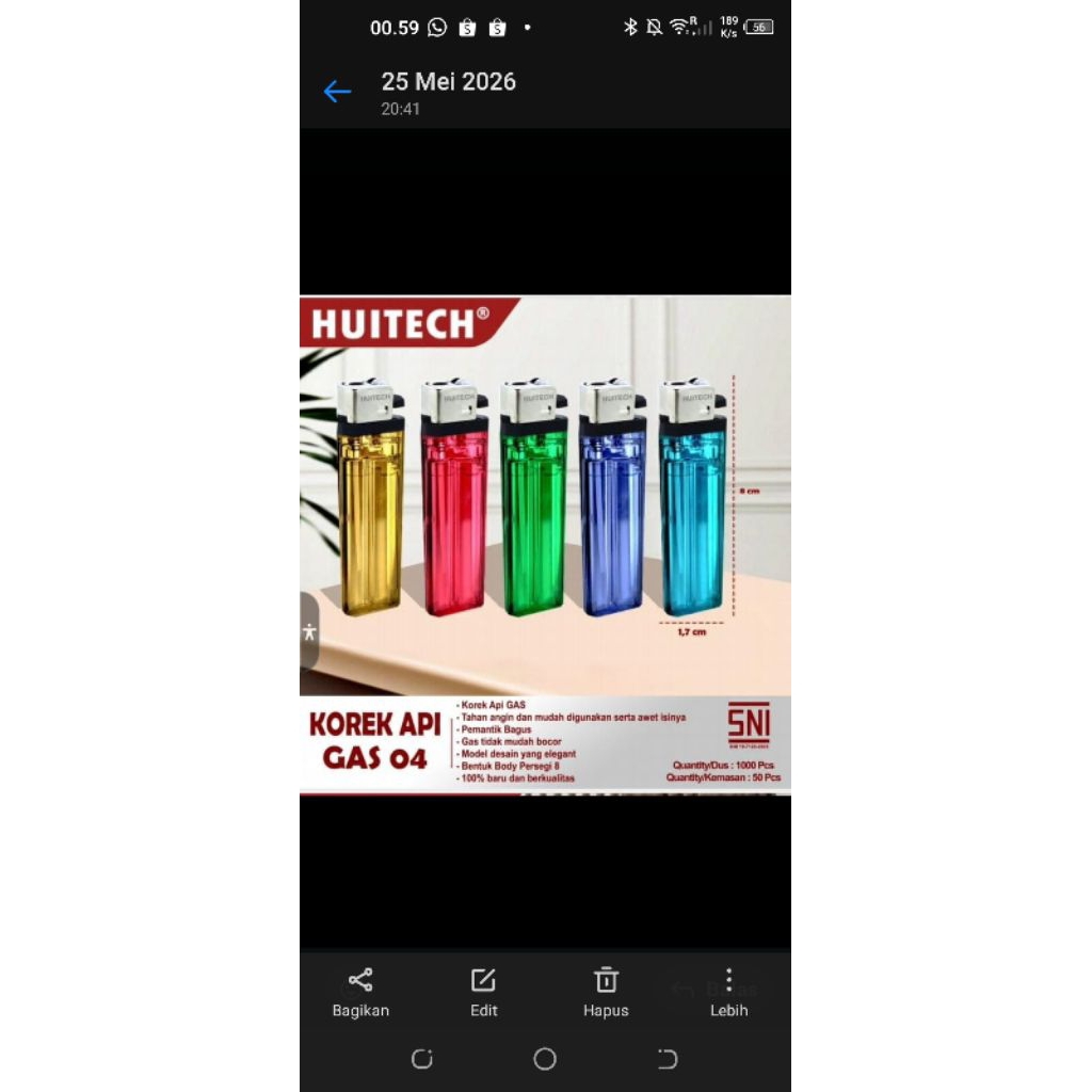 COD# PAKET 50BIJI. korek bensol G20 murah Korek Api Gas - Tahan Angin, Cocok untuk Outdoor, Warna Ac