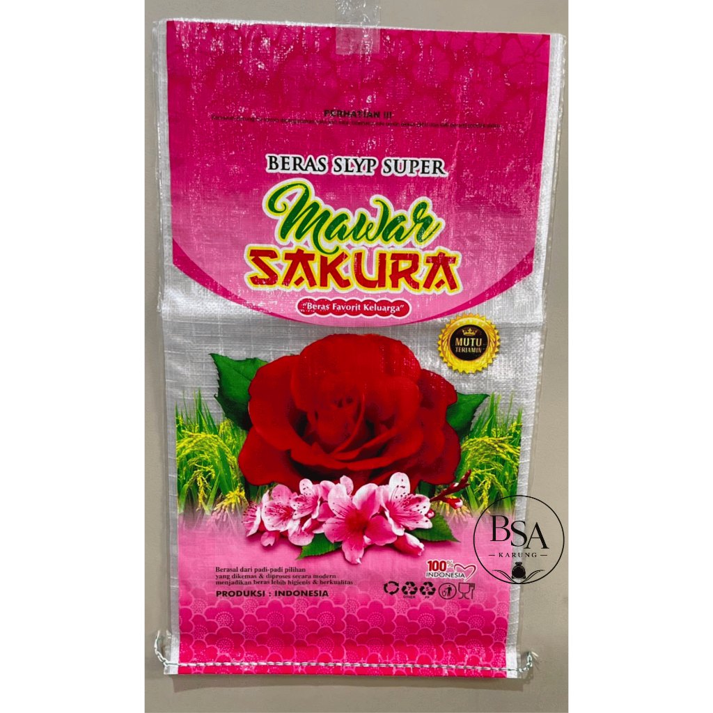 Karung Beras Laminasi Mawar Sakura 20KG