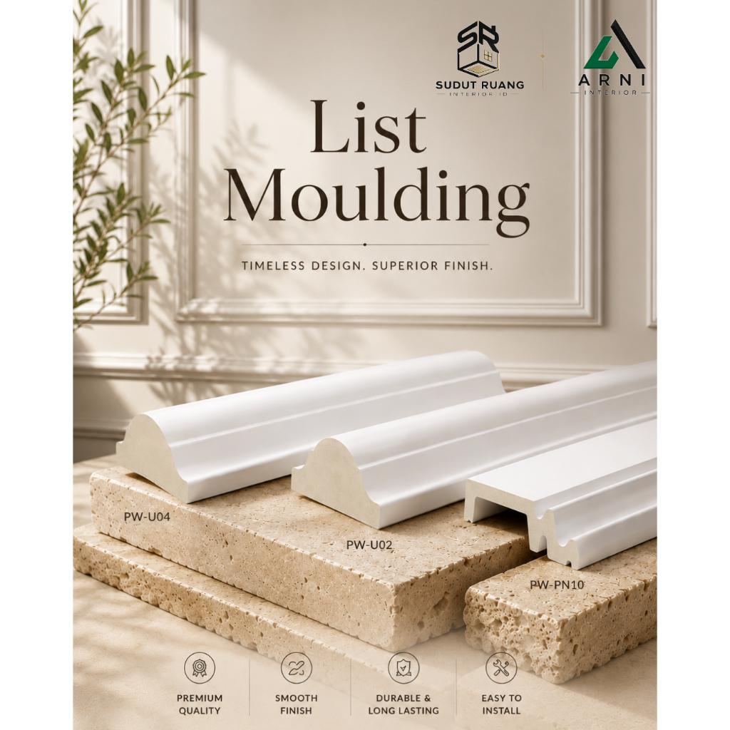 List Moulding Dinding Premium Putih  Wall Moulding Interior Klasik Modern Elegan Dekoratif