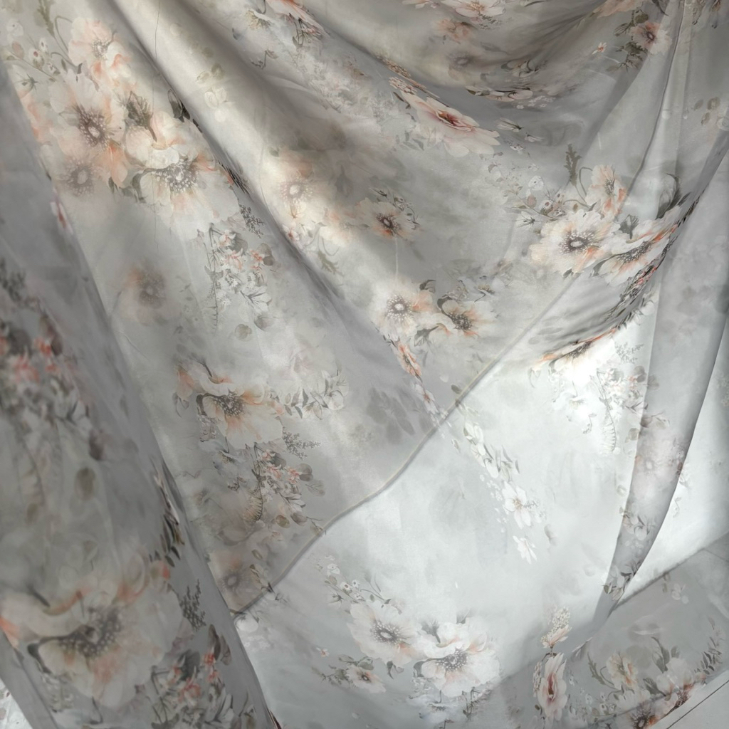 Kain Organza Print | Organza Motif Bunga