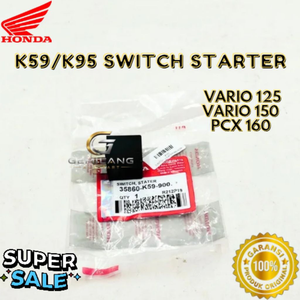 SWITCH STARTER KODE K59/K95, SWITCH STARTER VARIO 125, SWITCH STARTER VARIO 150, SWITCH STARTER PCX 