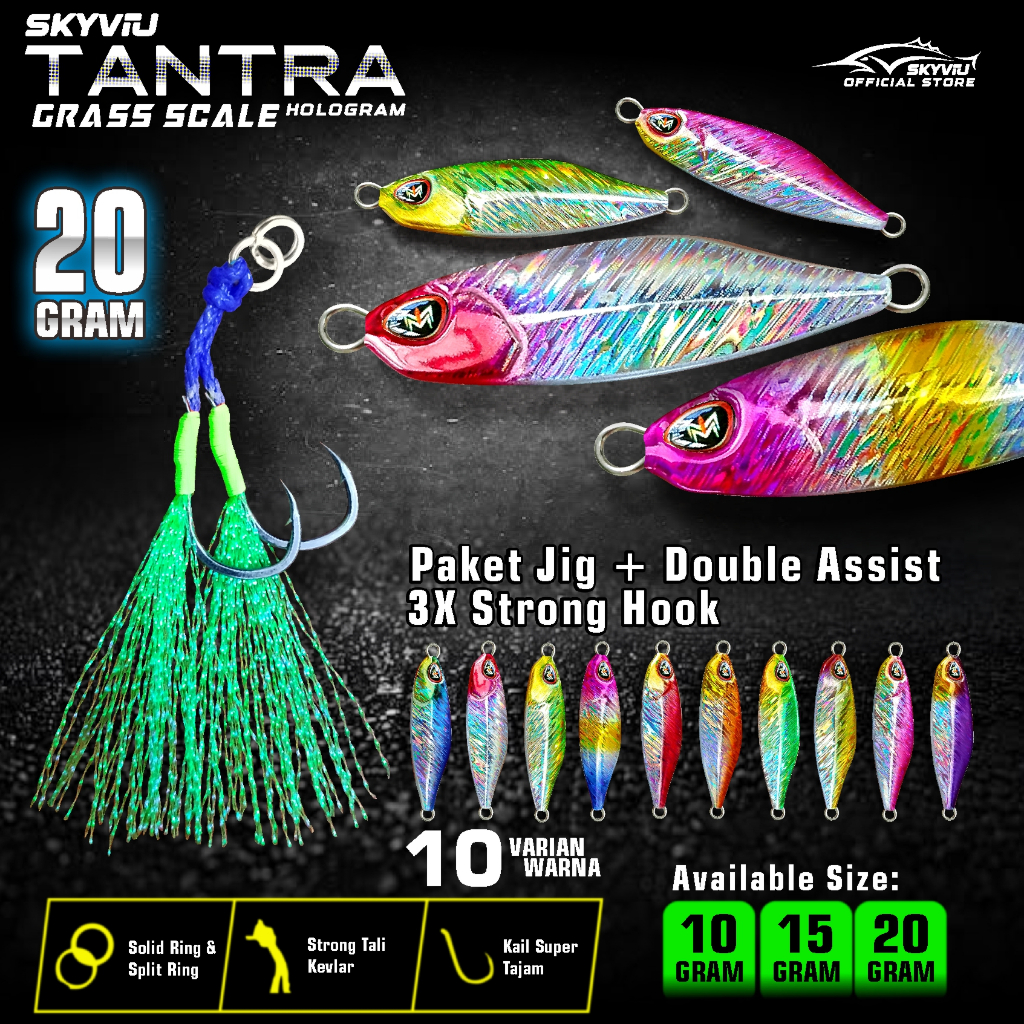 Umpan Pancing SKYVIU TANTRA 20 Gram Hologram Suket 1 Set Double Assist Hook Killer Umpan Pancing 20g
