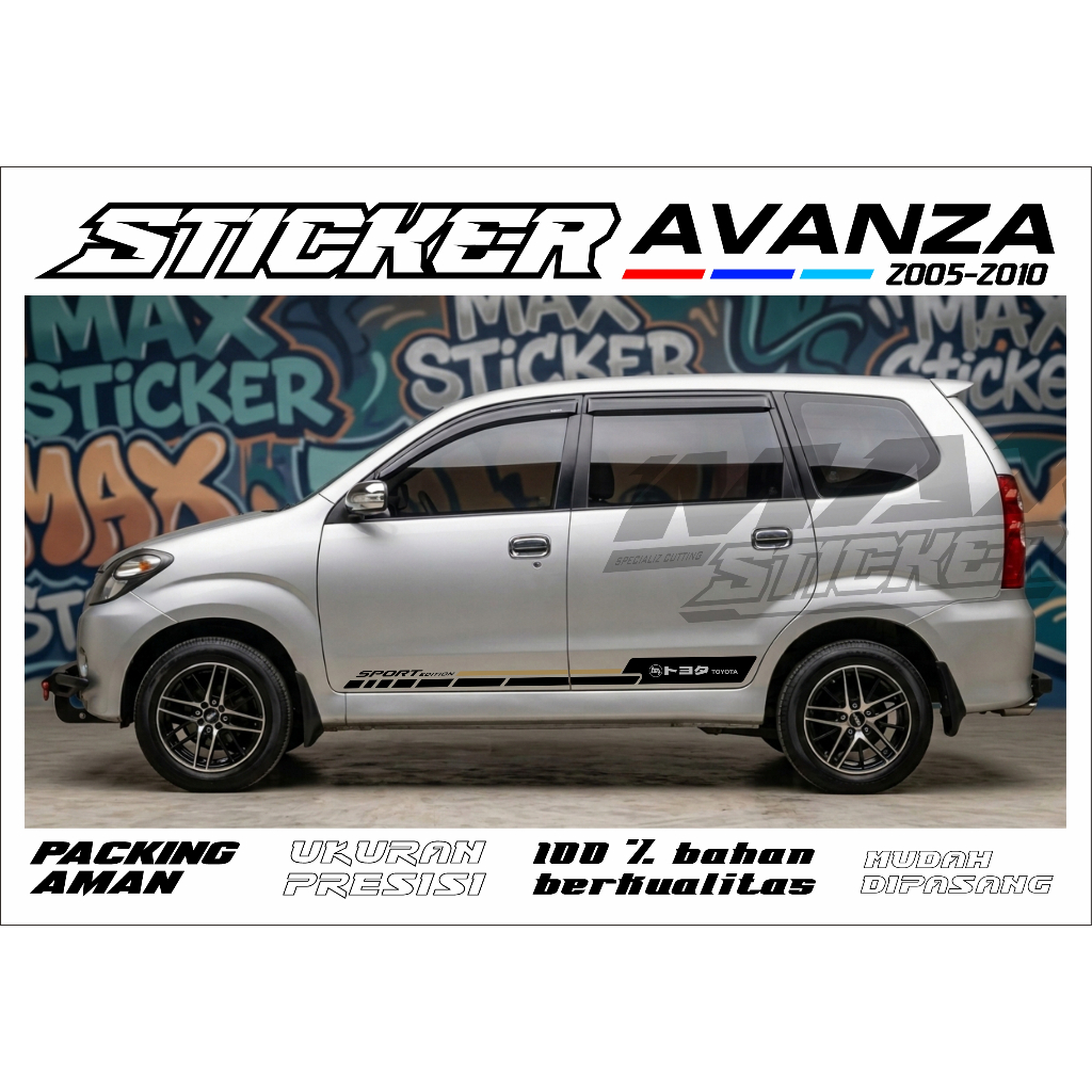 CUTTING STICKER MOBIL AVANZA XENIA STICKER AKSESORIS MOBIL AVANZA XENIA LAMA LIS MINIMALIS PINTU MOB