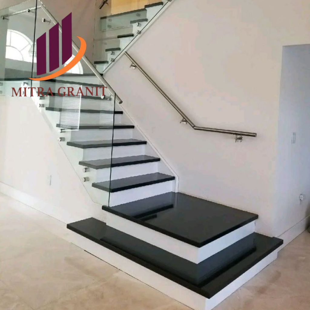 KERAMIK / GRANIT TANGGA HITAM POLOS 30X80 30X100 30X120 DOUBLE BEVEL