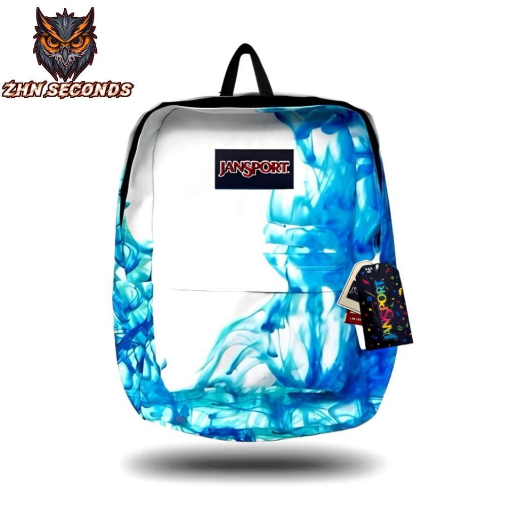 TAS JANSPORT ASEP BIRU TERBARU FULL TAG