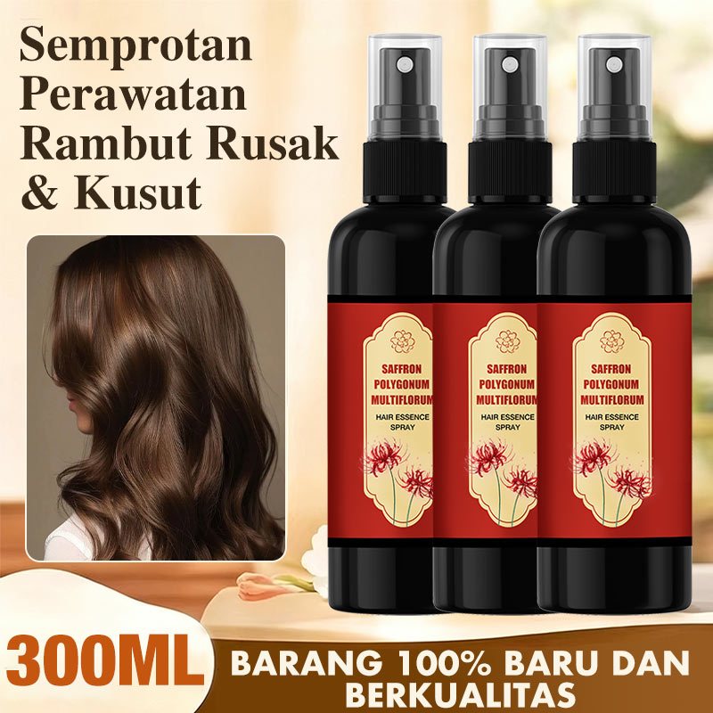 [Ramadan Sale] Saffron Hair Blackening Spray 400ml Hair Growth Serum Spray Rambut Hitam Penghitam Hi