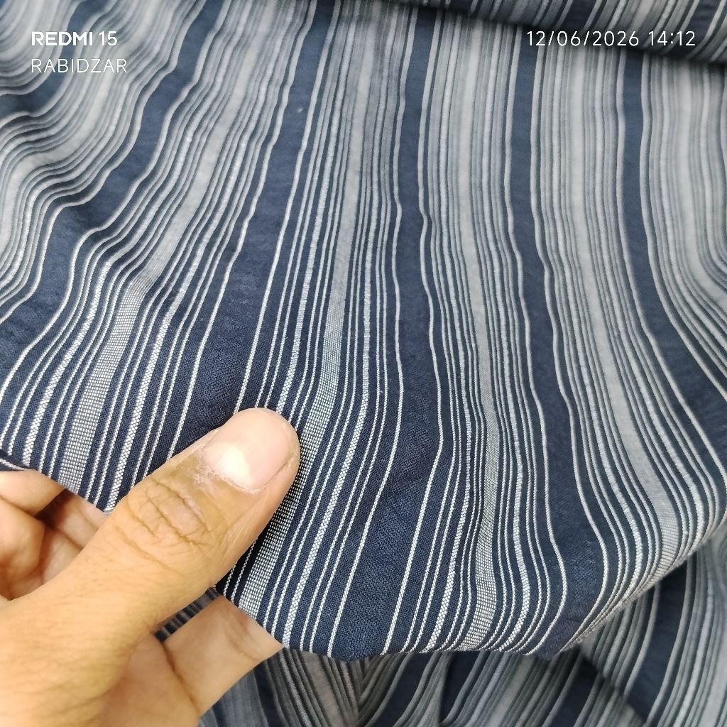 KAIN KATUN SALUR ITALIAN PREMIUM TIMBUL NAVI GREY