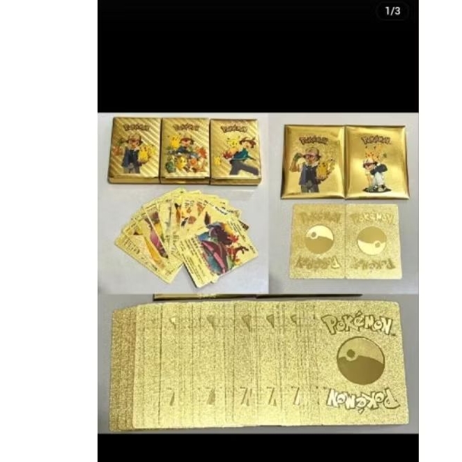 kartu pokemon gold trading card game pokemon gold 1pc/lembar