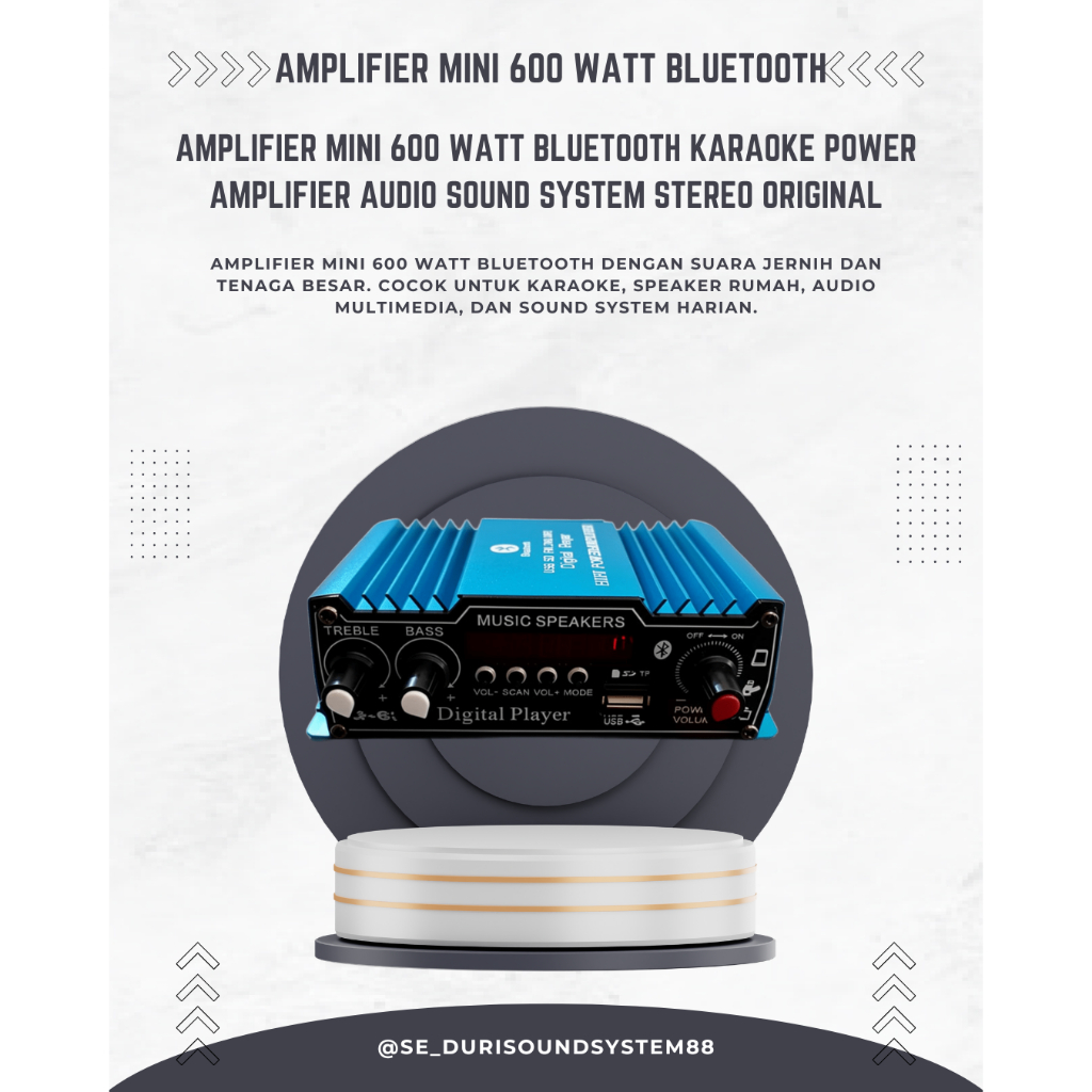 Amplifier Mini 600 Watt Bluetooth Karaoke Power Amplifier Audio Sound System Stereo Original