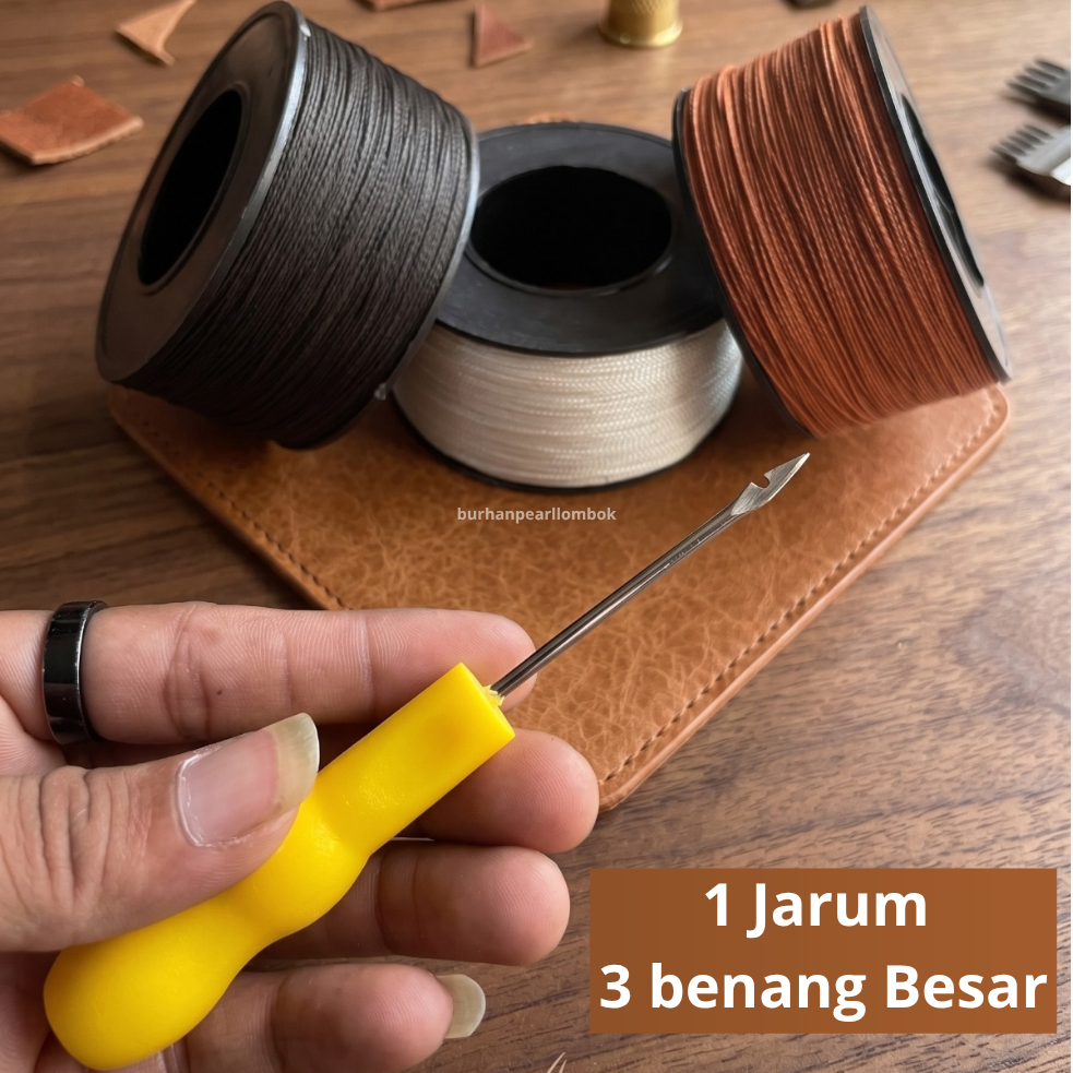 Alat Rajut Sol Sepatu Sandal Rusak / Paket Jarum Sol & Benang Sol Nilon Tebal Besar EA