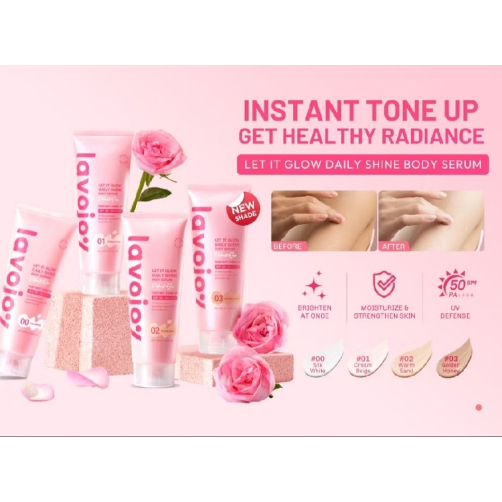 Lavojoy Let It Glow – Body Serum Tone Up 50 spf Glowing | Mencerahkan & Melembapkan Kulit | ORIGINAL