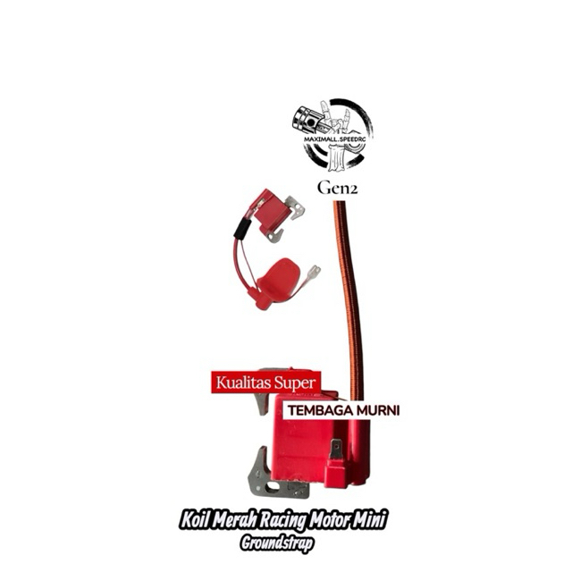Koil Racing Merah Ground Strap 50CC - Api Besar & Stabil Mini Trail ,M Gp, M Scoopy,Goped,Lenka49/50
