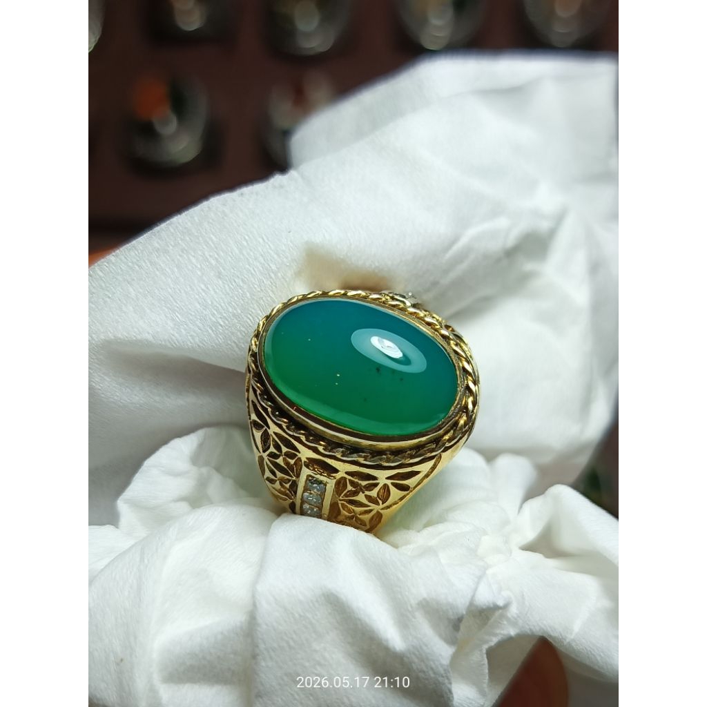 CINCIN BATU HIJAU GARUT CIKOLAK RING PERAK