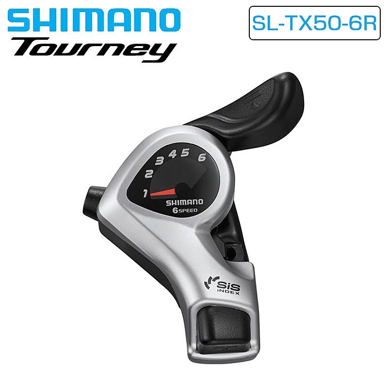 Shimano TOURNEY SHIFTER  SL-TX50 3 X 6 speed (FRICTION) Black/Silver - Bulk