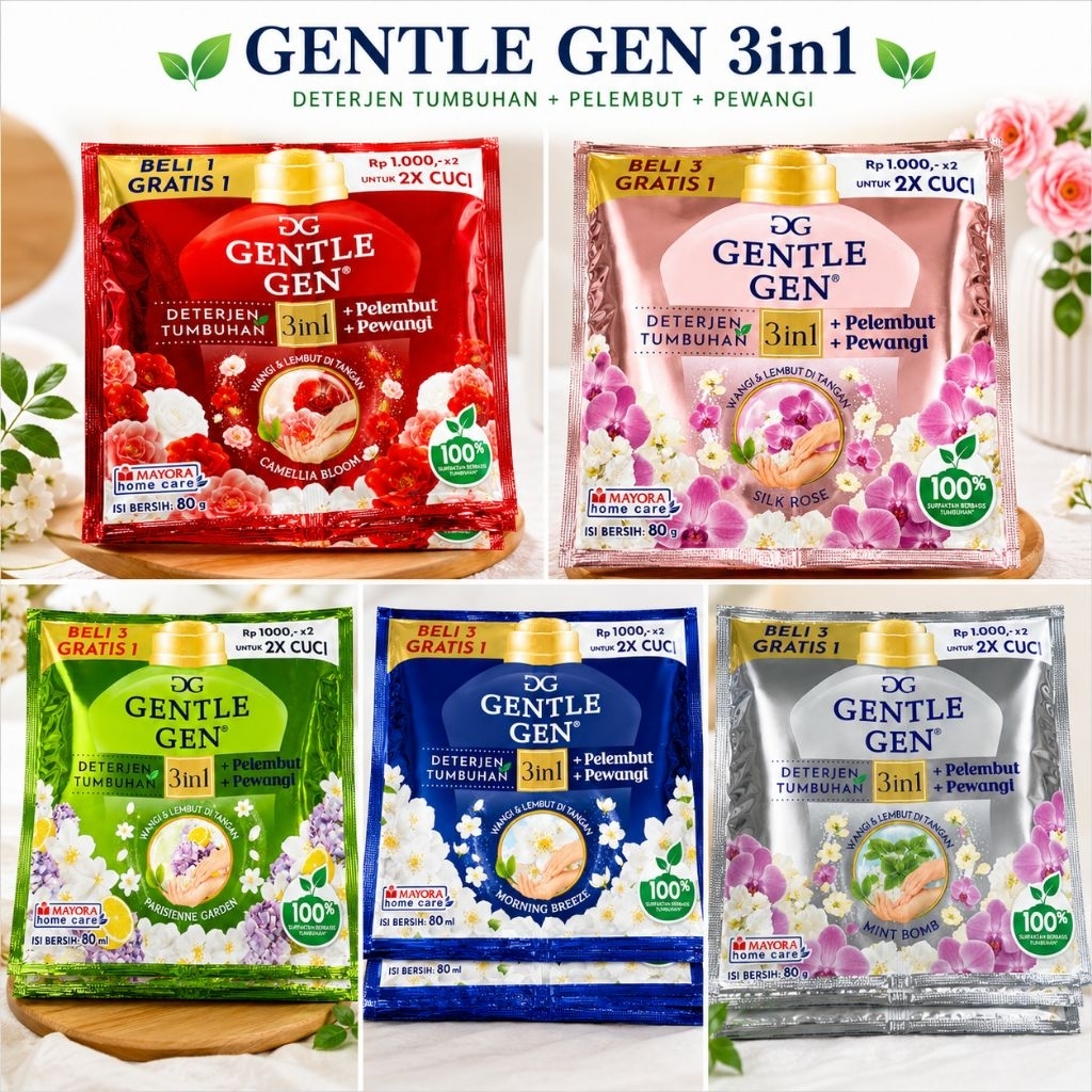 Gentle Gen Detergent Tumbuhan Cair 16 Saset