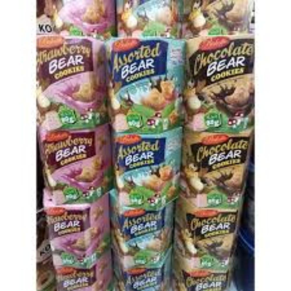 [ CEMILAN ANAK ] Biskotto Kosls Bear Cookies Cream / Kukis Enak Isi Krim Bentuk Beruang Lucu Coklat 