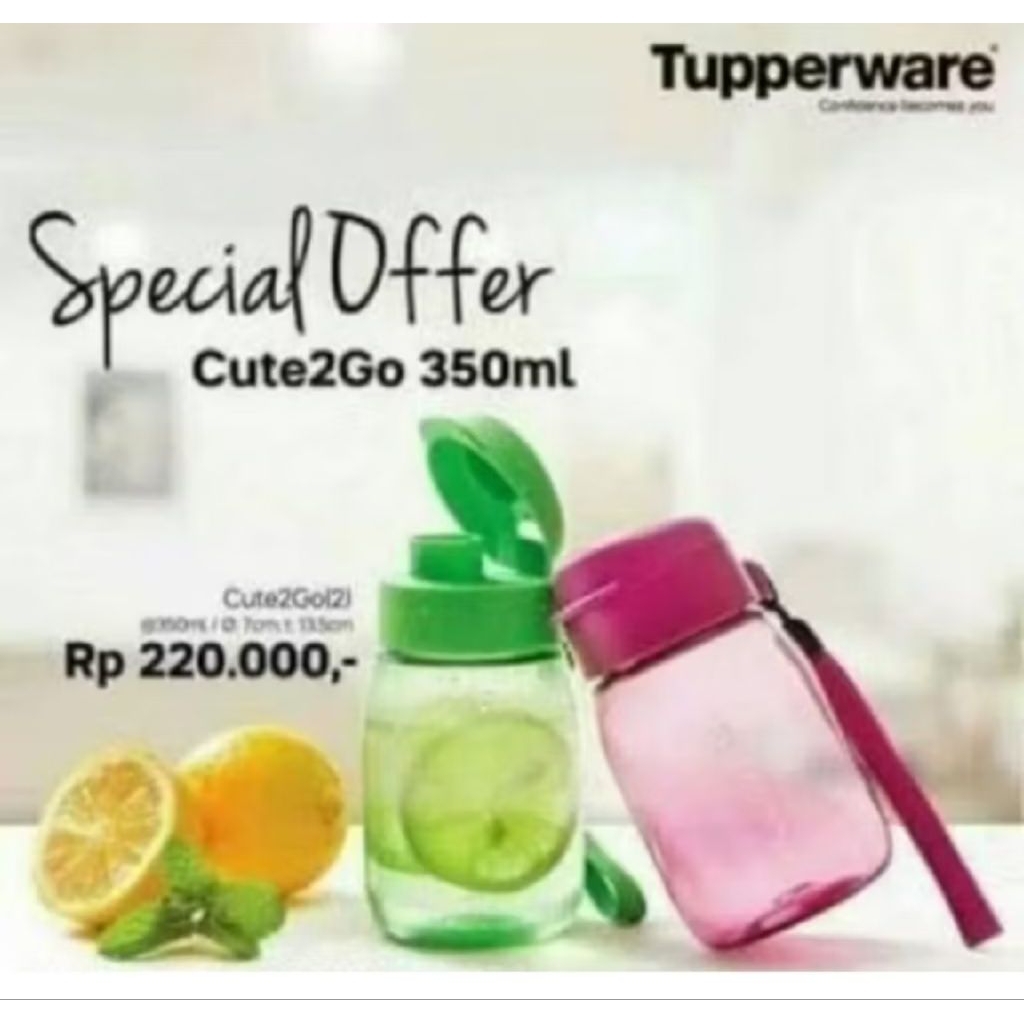 ORI-New Tupperware Cute To Go 350ml dan H2Go 550ml
