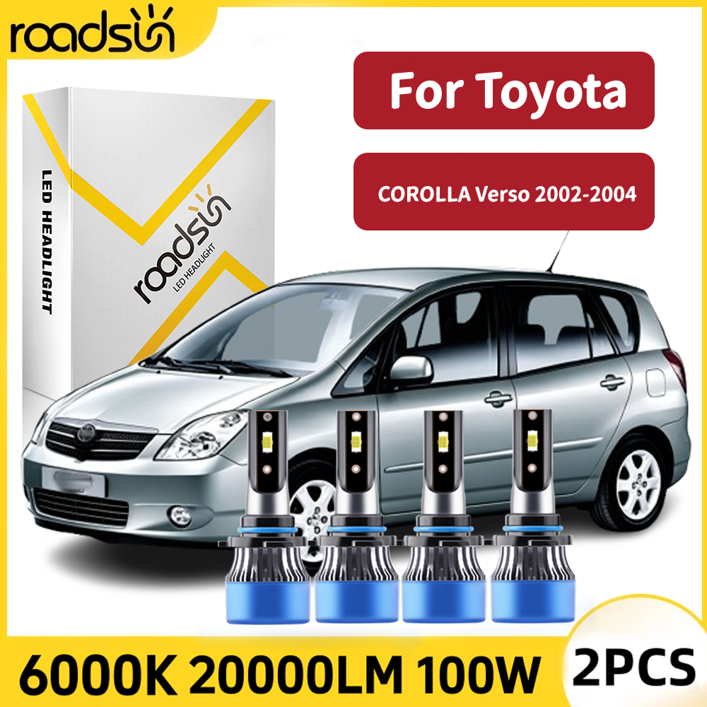 [Cocok untuk Toyota COROLLA Verso 2002-2004] Led Lampu Depan Mobil Super Terang High Beam Low Beam L