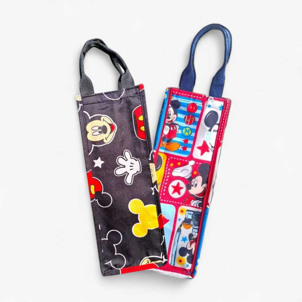 Tas Tumbler Mickey Ukuran 12 x 12 x 32 Cm - Tas Botol 2 Liter Motif Karakter Lucu