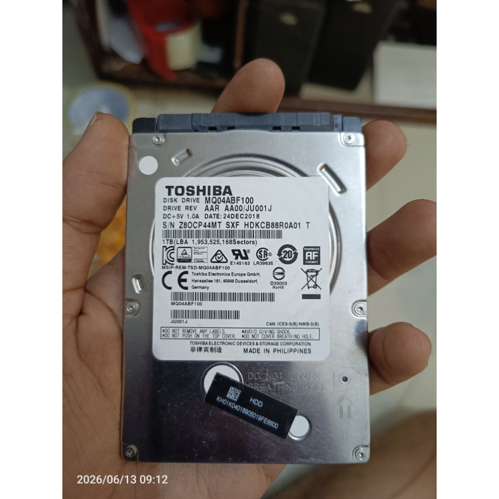 Hdd 1 tb original toshiba laptop/pc bisa