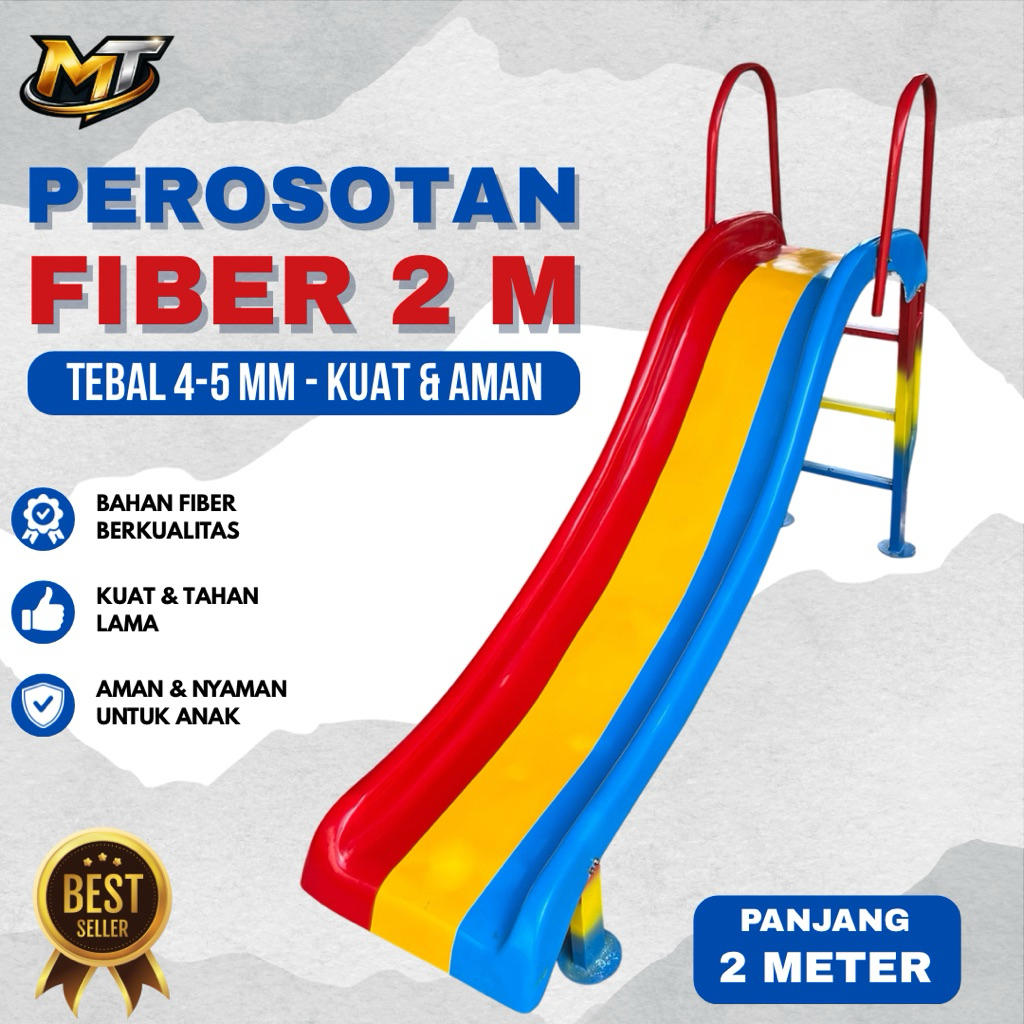 Perosotan anak fiber 200 CM ~ Seluncuran fiberglass ~ Perosotan anak TK, Seluncuran Anak PAUD