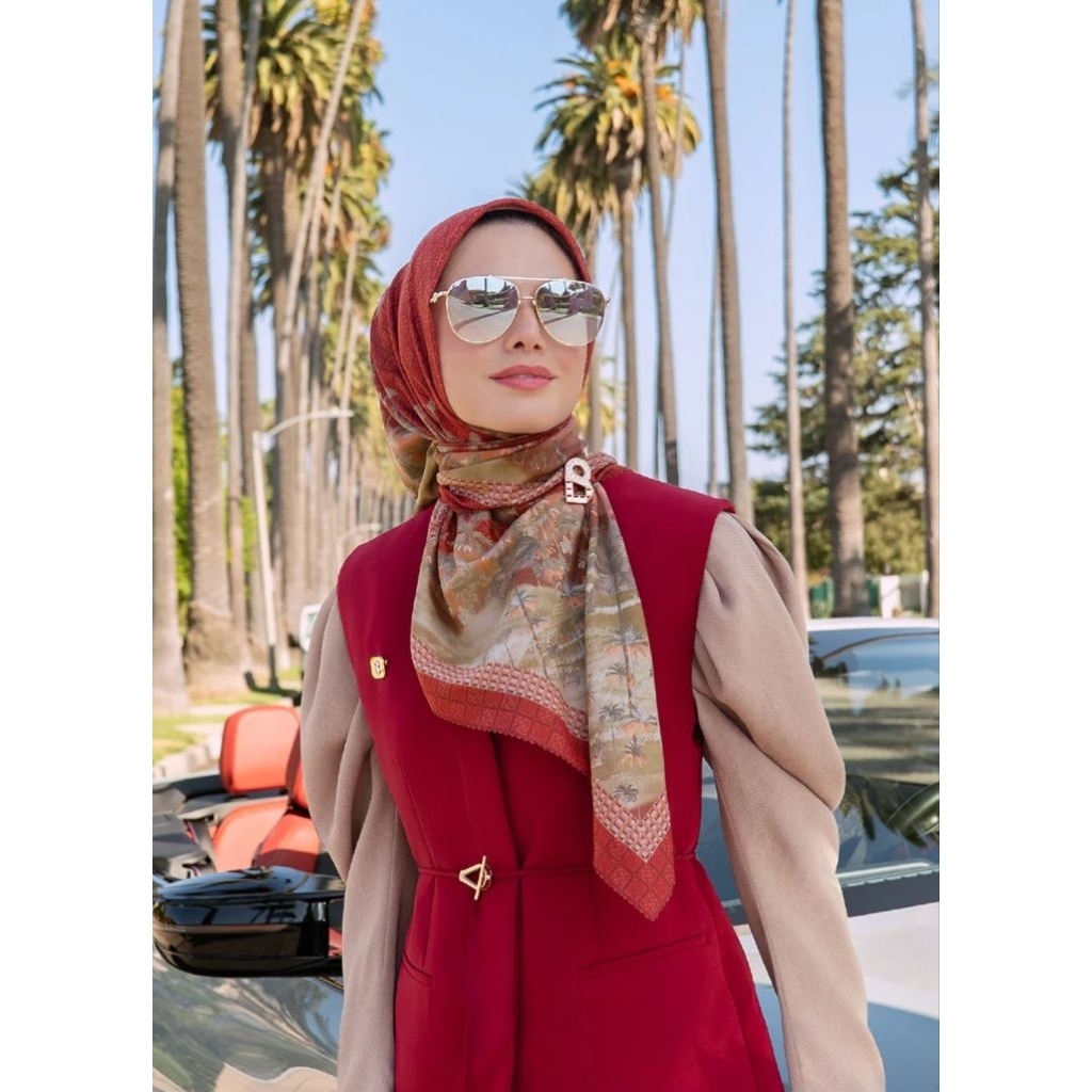 Hijab BS super premium nada 3, Typograph dan Palm series