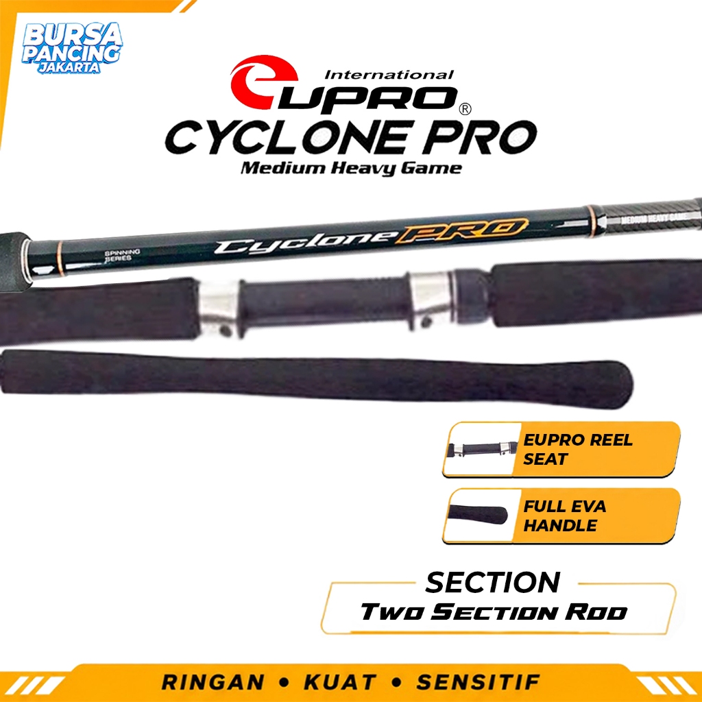 EUPRO Joran Pancing Spinning CYCLONE PRO 300cm - 360cm Fuji Component Hi-Carbon Blank TORAY Joran Pa