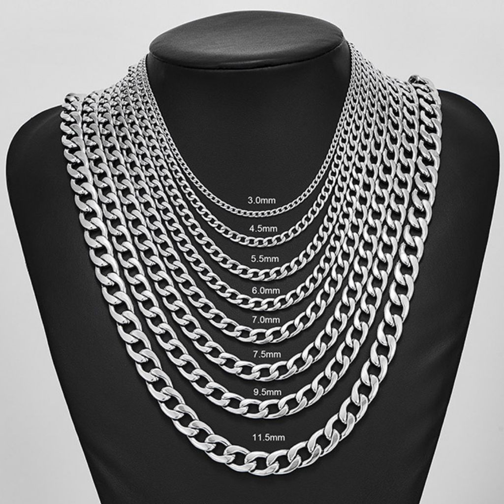 Kalung Rante Titanium scrub silver
