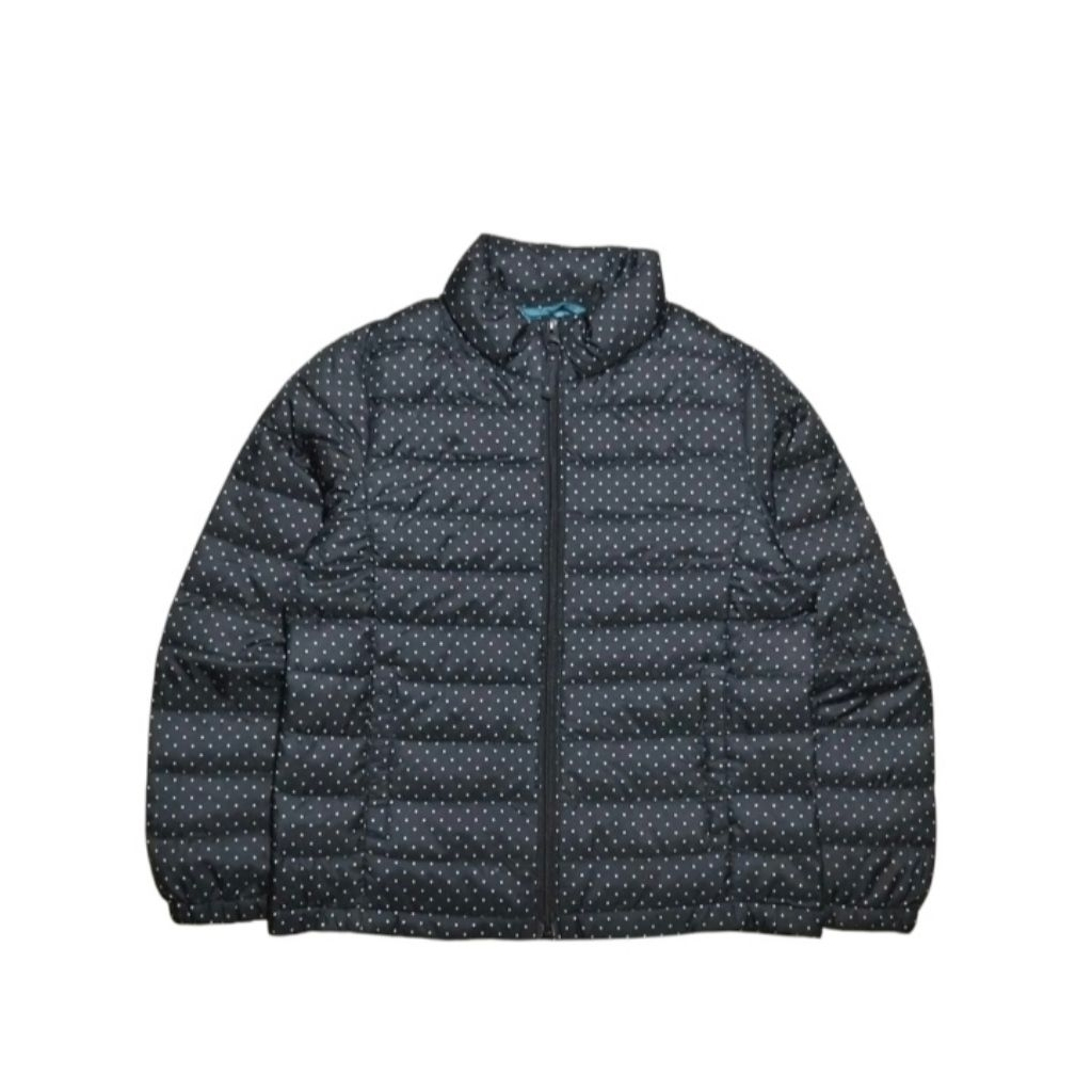 UNIQLO kids women jacket puffer ultralight polkadot bulu angsa tipis size 130 fit 7 - 8 th (P50xL41)