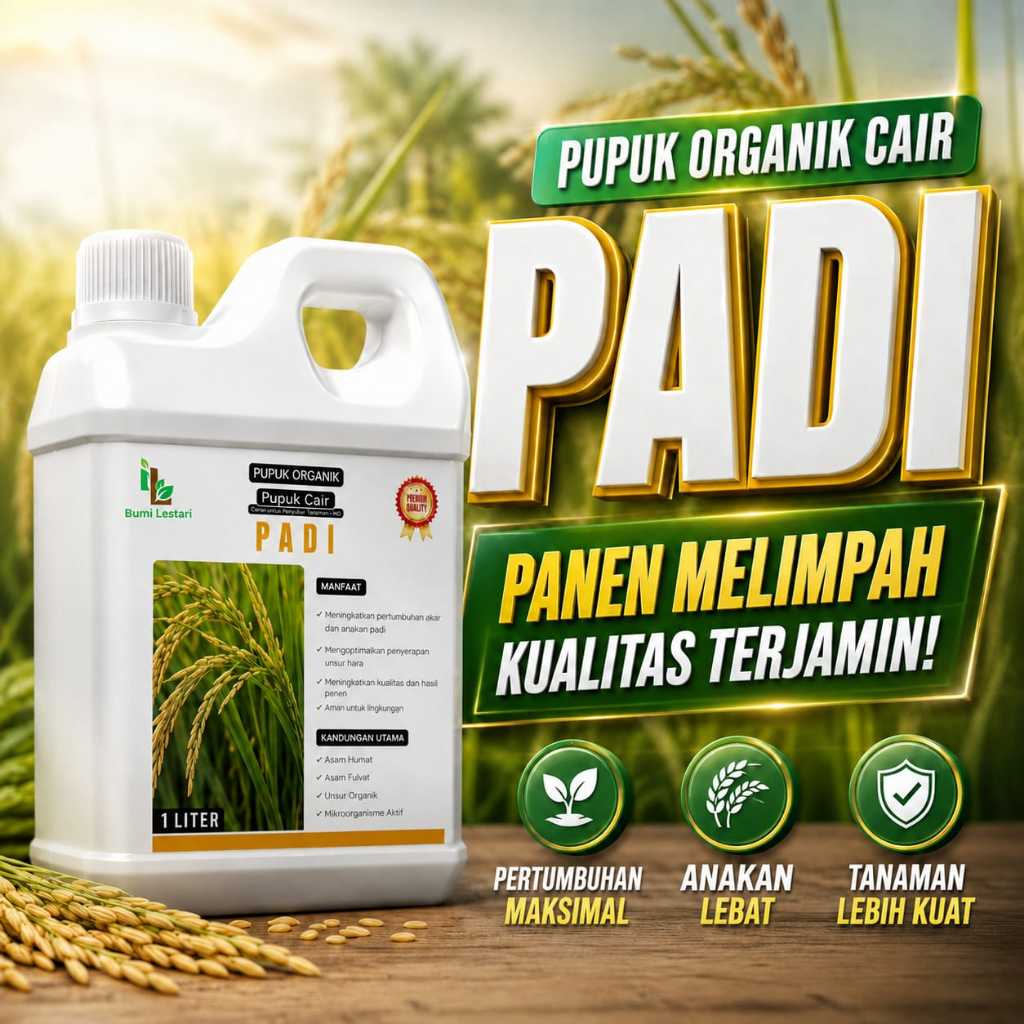 Pupuk Padi Pelebat Anakan Booster Cair Perangsang Pertumbuhan Tanaman Padi Agar Cepat Berbuah Dan Le