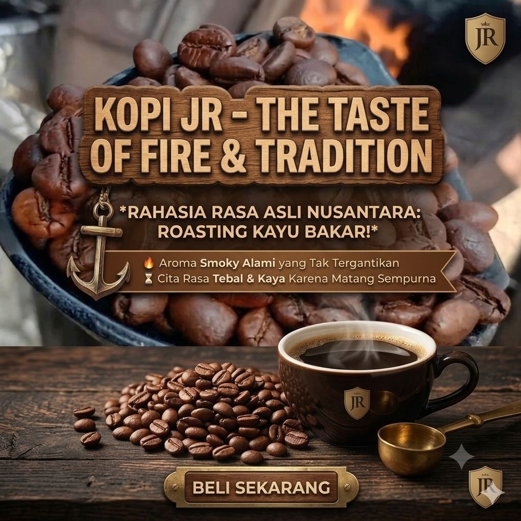 Biji Kopi Roasting Robusta Jember Kayu Bakar Tradisional 500 gr Biji Kopi Sangrai Aroma Smoky Alami 