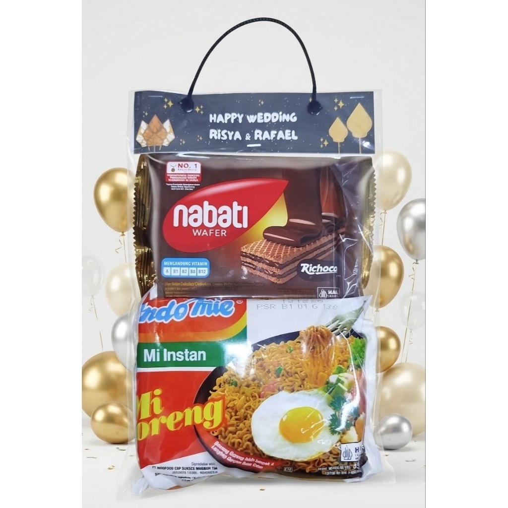 SOVENIR PERNIKAHAN INDOMIE DAN NABATI / SOVENIR PERNIKAHAN / SOVENIR SYUKURAN