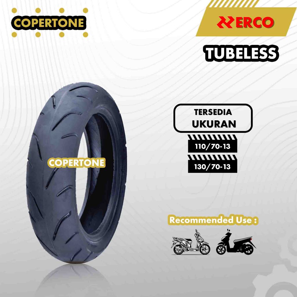 ERCO BAN LUAR MOTOR MATIC MERK ERCO 110/70 & 130/70 RING 13 TUBELESS FULL PRESS - MOTOR MATIC NMAX P