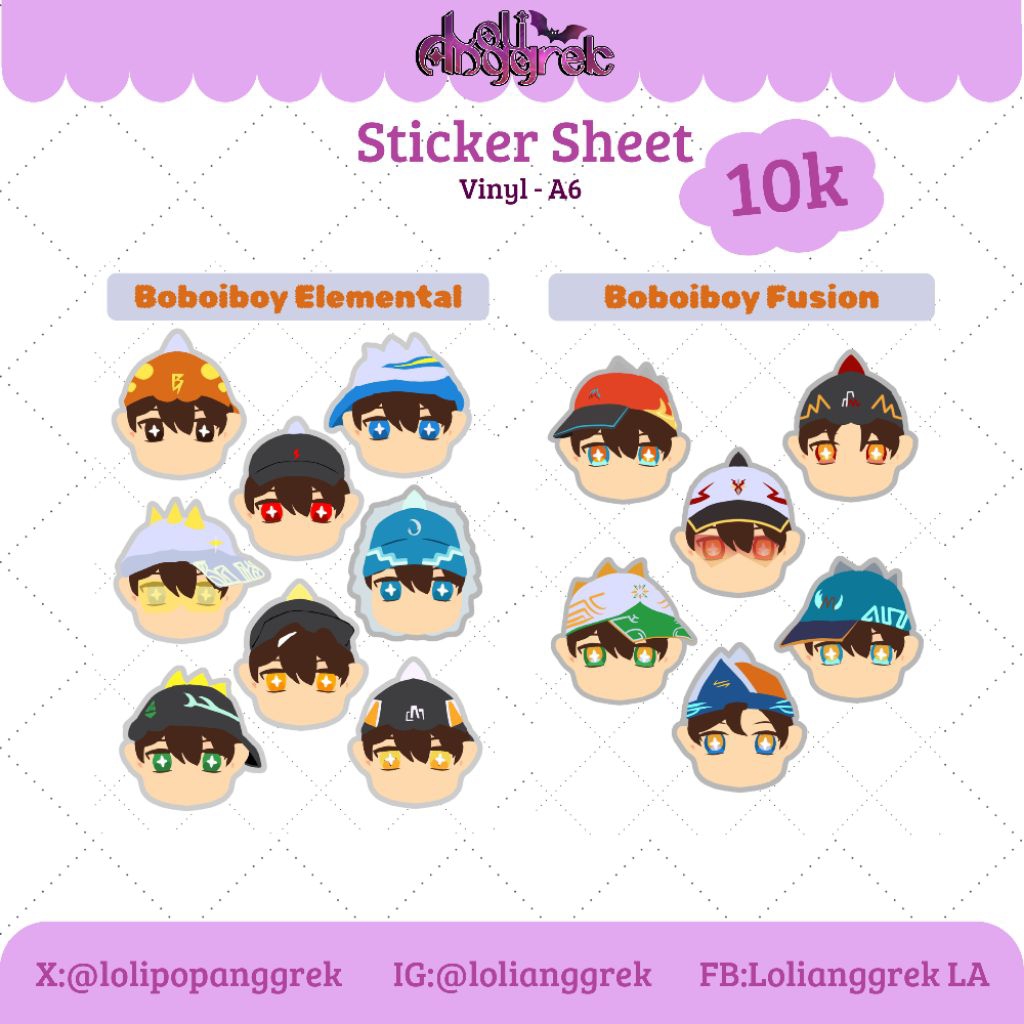 Boboiboy Sticker Sheet Fanmerch
