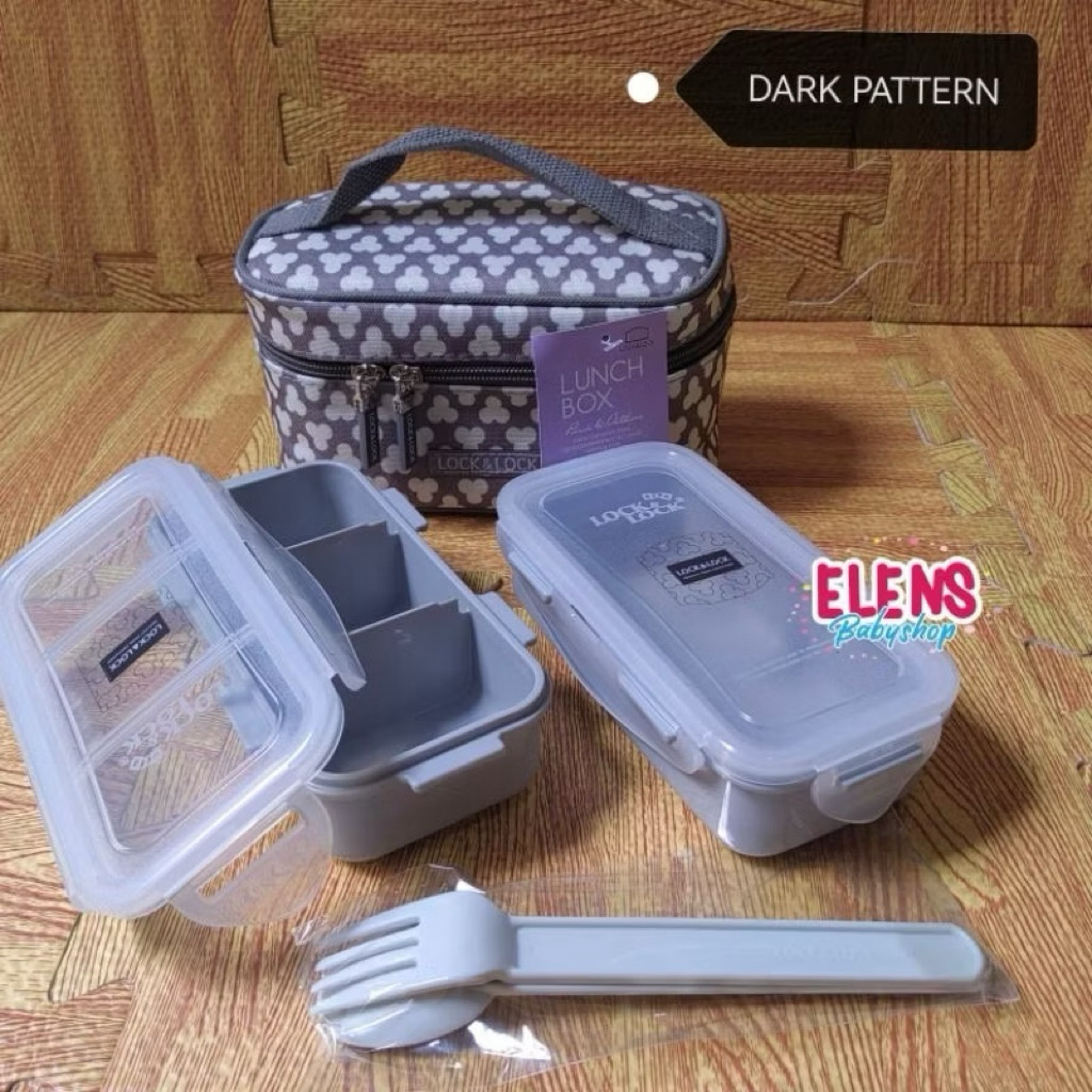 Lock n Lock lunch box kotak makan anak set wadah anti tumpah kedap udara 350ml
