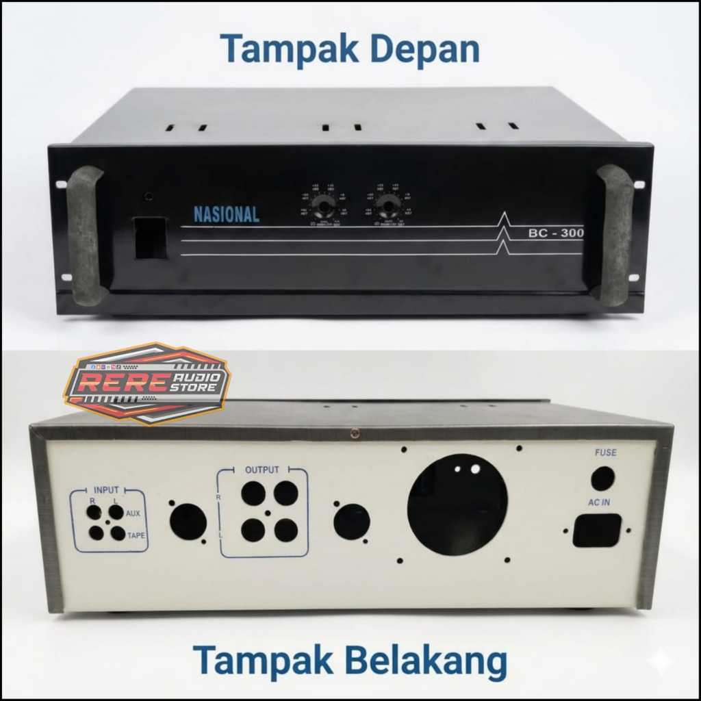 Box Power Amplifier 2 Potensio NASIONAL BC-300 / BC 300 Muat Trafo 10Amper