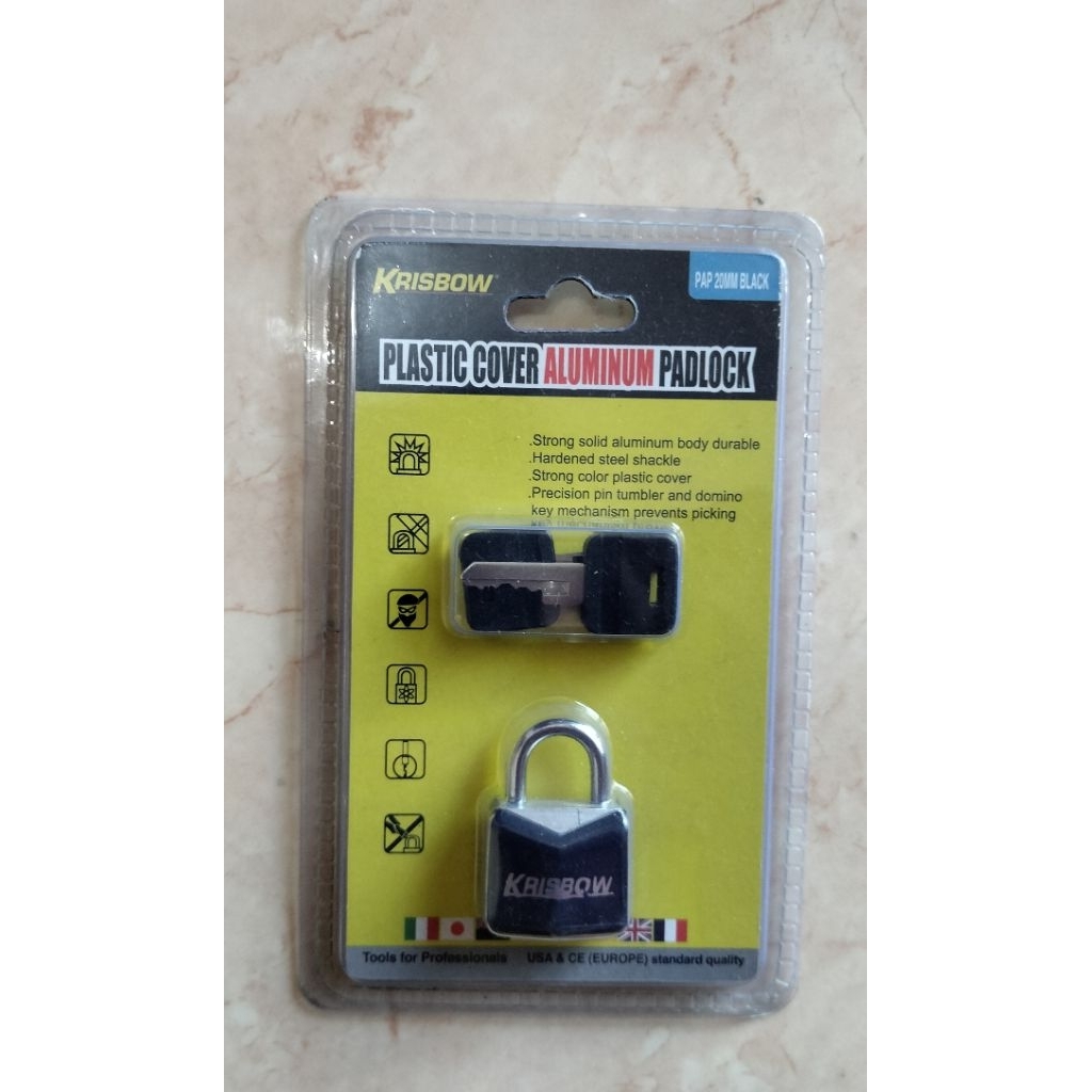 (NEW) AZKO Krisbow Gembok Kecil/Gembok Tas/Gembok Koper/Gembok Pagar/Gembok Pintu